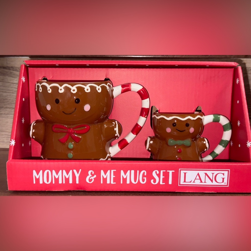 Super Cute 🥰 Gingerbread Mommy and Me Christmas Mug Set by Lang - NEW